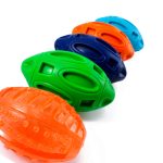 Squeaky Rubber Rugby Ball Dog Toy - Image 3