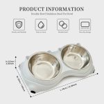 Stainless Steel Double Cat Bowl with Non-Slip Stand - Image 3